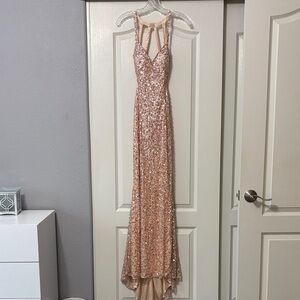 PromGirl Champagne Sequin Dress